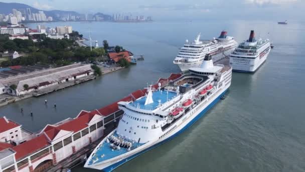 Georgetown Penang Malaysia Maggio 2022 Terminal Delle Navi Crociera Swettenham — Video Stock