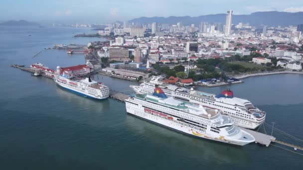 Georgetown Penang Malaysia Травня 2022 Swettenham Cruise Ship Terminal Some — стокове відео