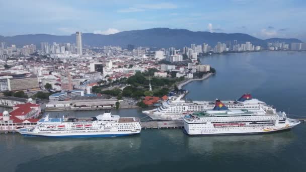 Georgetown Penang Maleisië Mei 2022 Swettenham Cruise Ship Terminal Met — Stockvideo