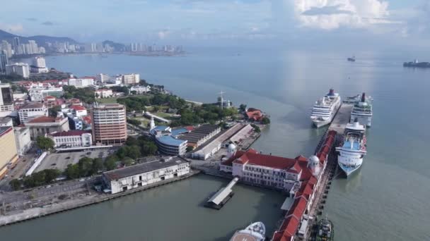 Georgetown Penang Malasia Mayo 2022 Terminal Cruceros Swettenham Con Algunos — Vídeos de Stock