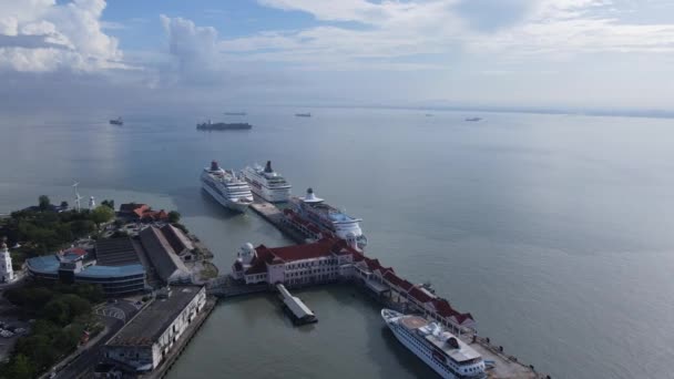 Georgetown Penang Malasia Mayo 2022 Terminal Cruceros Swettenham Con Algunos — Vídeos de Stock