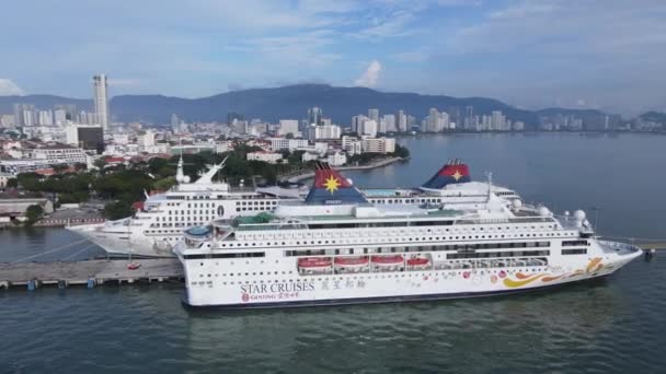 Georgetown Penang Malajsie Května 2022 Plavební Terminál Swettenham Cruise Některými — Stock video