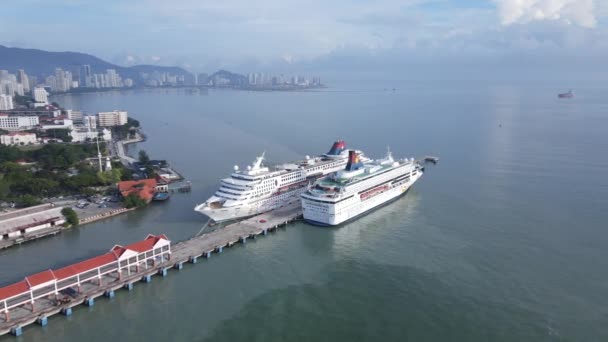 Georgetown Penang Malajsie Května 2022 Plavební Terminál Swettenham Cruise Některými — Stock video