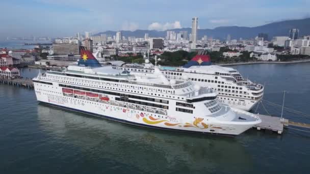 Georgetown Penang Malaisie Mai 2022 Terminal Navires Croisière Swettenham Avec — Video