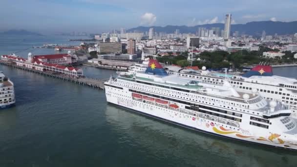 Georgetown Penang Malaysia May 2022 Swettenham Cruise Ship Terminal Some — Stock Video