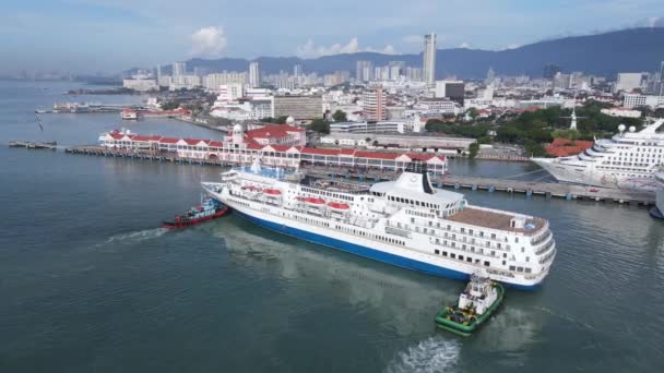 Georgetown Penang Malasia Mayo 2022 Terminal Cruceros Swettenham Con Algunos — Vídeos de Stock