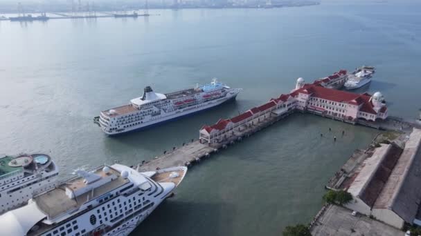 Georgetown Penang Malaisie Mai 2022 Terminal Navires Croisière Swettenham Avec — Video