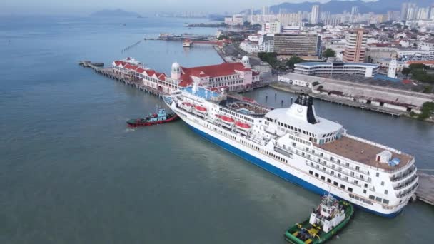 Georgetown Penang Malaisie Mai 2022 Terminal Navires Croisière Swettenham Avec — Video