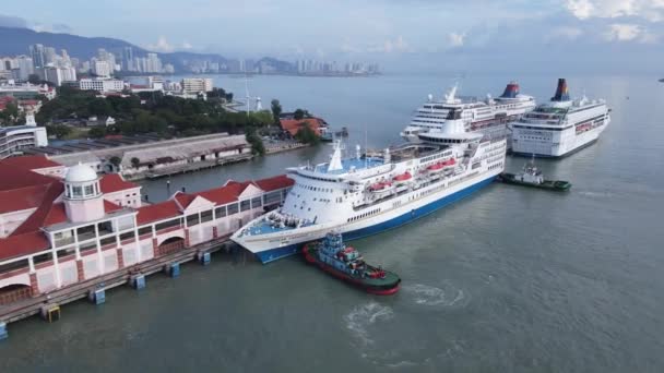 Georgetown Penang Malaysia Mai 2022 Das Swettenham Cruise Ship Terminal — Stockvideo