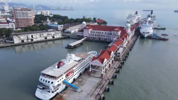 Georgetown Penang Maleisië Mei 2022 Swettenham Cruise Ship Terminal Met — Stockvideo