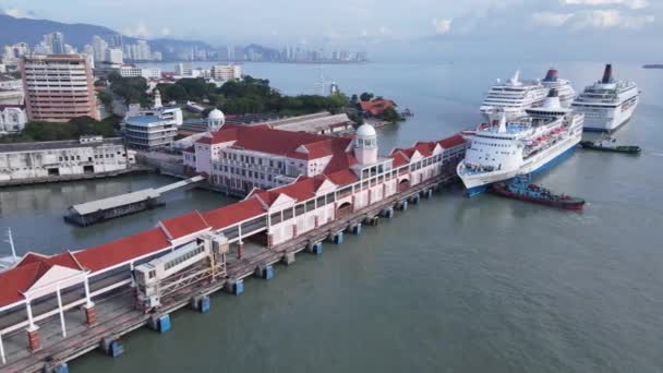 Georgetown Penang Maleisië Mei 2022 Swettenham Cruise Ship Terminal Met — Stockvideo