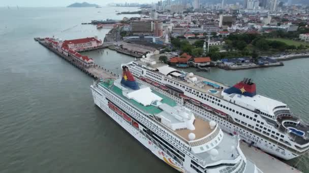 Georgetown Penang Malaisie Mai 2022 Terminal Navires Croisière Swettenham Avec — Video