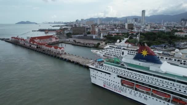 Georgetown Penang Malajsie Května 2022 Plavební Terminál Swettenham Cruise Některými — Stock video