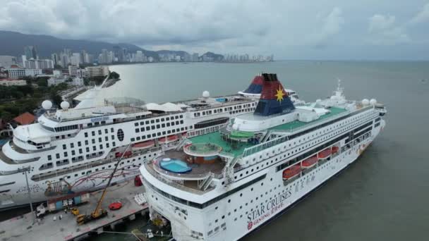 Georgetown Penang Malajsie Května 2022 Plavební Terminál Swettenham Cruise Některými — Stock video