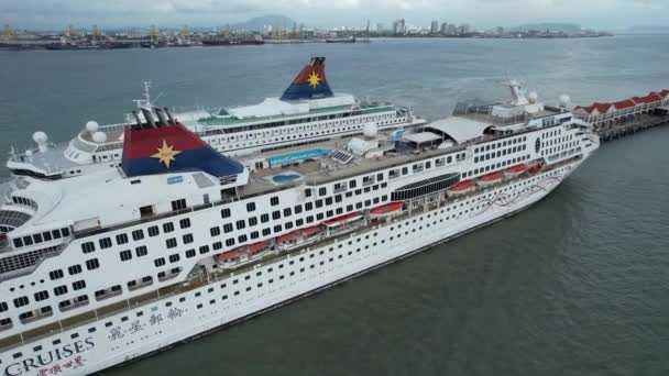 Georgetown Penang Malasia Mayo 2022 Terminal Cruceros Swettenham Con Algunos — Vídeos de Stock
