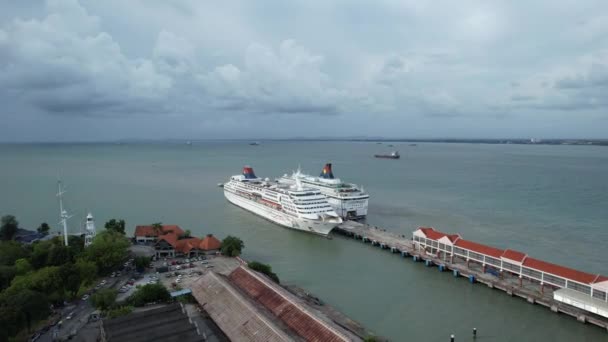 Georgetown Penang Malaisie Mai 2022 Terminal Navires Croisière Swettenham Avec — Video