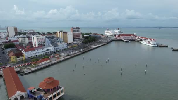 Georgetown Penang Malasia Mayo 2022 Terminal Cruceros Swettenham Con Algunos — Vídeos de Stock