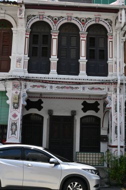 Georgetown, Penang Malezya - 14 Mayıs 2022 Ermeni Caddesi ve Georgetown 'un İnanılmaz Sahnesi