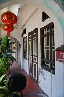Georgetown, Penang Malezya - 14 Mayıs 2022 Ermeni Caddesi ve Georgetown 'un İnanılmaz Sahnesi