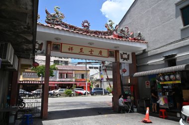 Georgetown, Penang Malezya - 14 Mayıs 2022 Ermeni Caddesi ve Georgetown 'un İnanılmaz Sahnesi