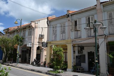 Georgetown, Penang Malezya - 14 Mayıs 2022 Ermeni Caddesi ve Georgetown 'un İnanılmaz Sahnesi
