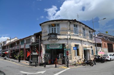 Georgetown, Penang Malezya - 14 Mayıs 2022 Ermeni Caddesi ve Georgetown 'un İnanılmaz Sahnesi
