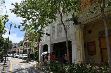 Georgetown, Penang Malezya - 14 Mayıs 2022 Ermeni Caddesi ve Georgetown 'un İnanılmaz Sahnesi