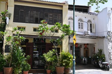 Georgetown, Penang Malezya - 14 Mayıs 2022 Ermeni Caddesi ve Georgetown 'un İnanılmaz Sahnesi