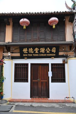 Georgetown, Penang Malezya - 14 Mayıs 2022 Ermeni Caddesi ve Georgetown 'un İnanılmaz Sahnesi