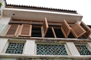 Georgetown, Penang Malezya - 14 Mayıs 2022 Ermeni Caddesi ve Georgetown 'un İnanılmaz Sahnesi