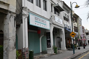 Georgetown, Penang Malezya - 14 Mayıs 2022 Ermeni Caddesi ve Georgetown 'un İnanılmaz Sahnesi