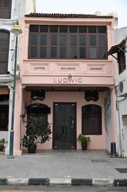 Georgetown, Penang Malezya - 14 Mayıs 2022 Ermeni Caddesi ve Georgetown 'un İnanılmaz Sahnesi