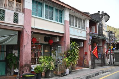 Georgetown, Penang Malezya - 14 Mayıs 2022 Ermeni Caddesi ve Georgetown 'un İnanılmaz Sahnesi