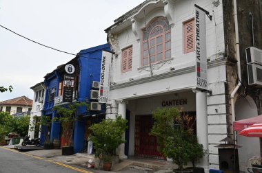 Georgetown, Penang Malezya - 14 Mayıs 2022 Ermeni Caddesi ve Georgetown 'un İnanılmaz Sahnesi