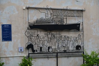 Georgetown, Penang Malezya - 14 Mayıs 2022 Ermeni Caddesi ve Georgetown 'un İnanılmaz Sahnesi