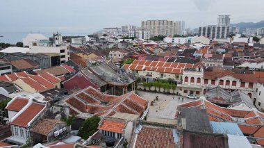 Georgetown, Penang Malezya - 14 Mayıs 2022 Ermeni Caddesi ve Georgetown 'un İnanılmaz Sahnesi