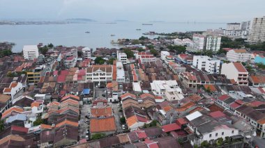 Georgetown, Penang Malezya - 14 Mayıs 2022 Ermeni Caddesi ve Georgetown 'un İnanılmaz Sahnesi
