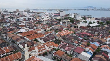 Georgetown, Penang Malezya - 14 Mayıs 2022 Ermeni Caddesi ve Georgetown 'un İnanılmaz Sahnesi