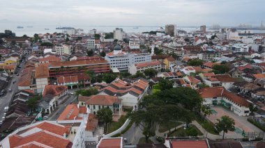 Georgetown, Penang Malezya - 14 Mayıs 2022 Ermeni Caddesi ve Georgetown 'un İnanılmaz Sahnesi