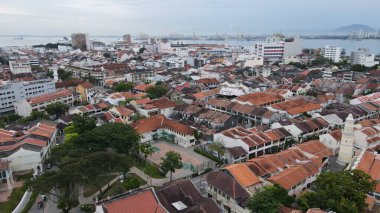 Georgetown, Penang Malezya - 14 Mayıs 2022 Ermeni Caddesi ve Georgetown 'un İnanılmaz Sahnesi