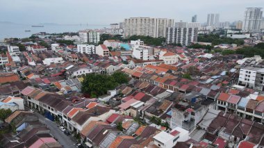 Georgetown, Penang Malezya - 14 Mayıs 2022 Ermeni Caddesi ve Georgetown 'un İnanılmaz Sahnesi