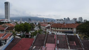 Georgetown, Penang Malezya - 14 Mayıs 2022 Ermeni Caddesi ve Georgetown 'un İnanılmaz Sahnesi