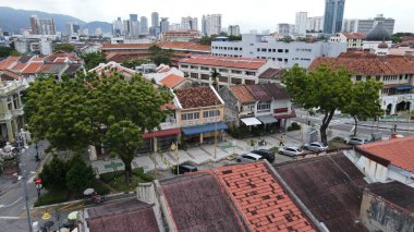 Georgetown, Penang Malezya - 14 Mayıs 2022 Ermeni Caddesi ve Georgetown 'un İnanılmaz Sahnesi