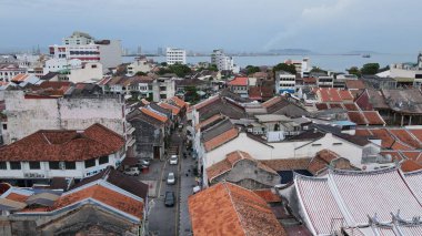 Georgetown, Penang Malezya - 14 Mayıs 2022 Ermeni Caddesi ve Georgetown 'un İnanılmaz Sahnesi