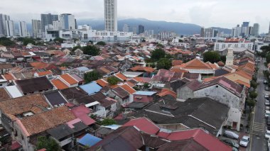 Georgetown, Penang Malezya - 14 Mayıs 2022 Ermeni Caddesi ve Georgetown 'un İnanılmaz Sahnesi