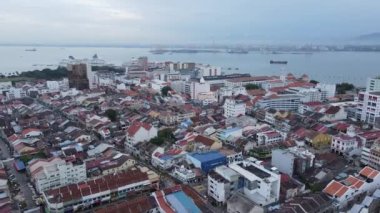 Georgetown, Penang Malezya - 14 Mayıs 2022 Ermeni Caddesi ve Georgetown 'un İnanılmaz Sahnesi