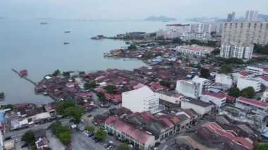 Georgetown, Penang Malezya - 14 Mayıs 2022 Ermeni Caddesi ve Georgetown 'un İnanılmaz Sahnesi