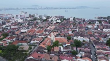 Georgetown, Penang Malezya - 14 Mayıs 2022 Ermeni Caddesi ve Georgetown 'un İnanılmaz Sahnesi
