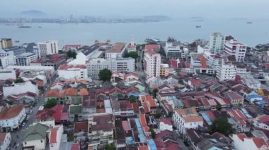 Georgetown, Penang Malezya - 14 Mayıs 2022 Ermeni Caddesi ve Georgetown 'un İnanılmaz Sahnesi
