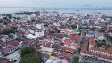 Georgetown, Penang Malezya - 14 Mayıs 2022 Ermeni Caddesi ve Georgetown 'un İnanılmaz Sahnesi